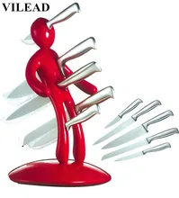 VILEAD Neuheit Küche Geschenke Kreative Humanoiden Edelstahl Magnet Messerhalter Blöcke Rolle Rack Regal Stand mit Freiem Messer