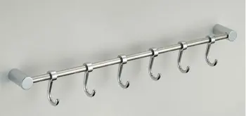 

Free Shipping!Brass hooks.clothes hanger.Chrome Bathroom Robe Hook .kitchen cabinet.(6 hook)1pcs/lot