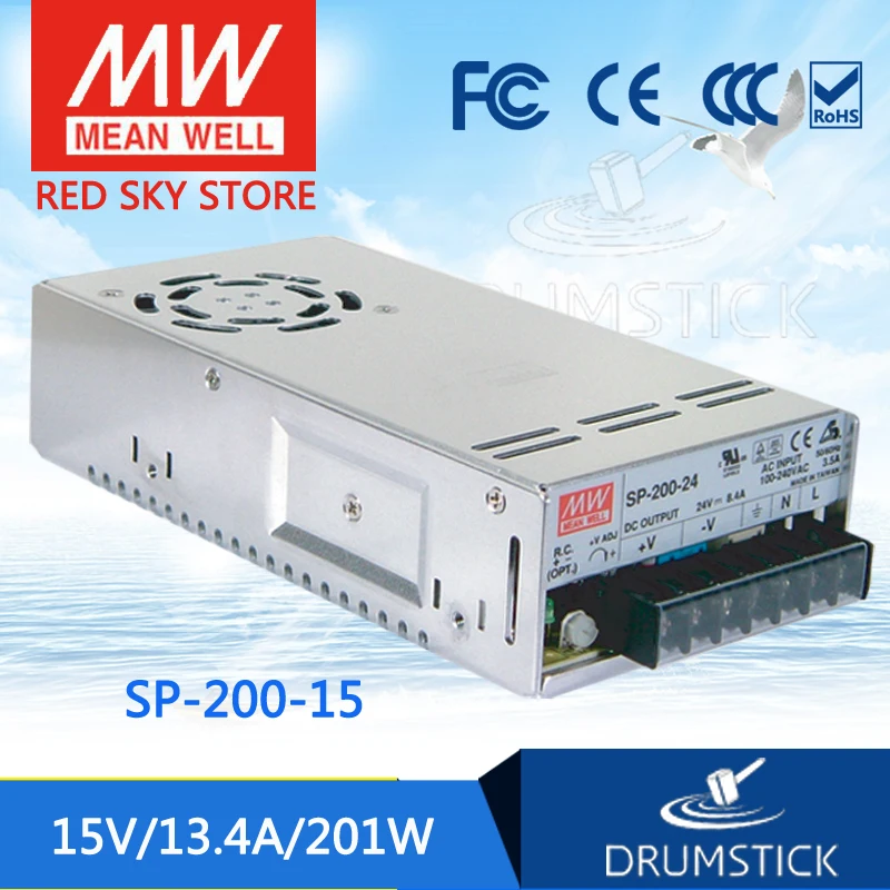 

MEAN WELL SP-200-15 15V 13.4A meanwell SP-200 15V 201W Single Output with PFC Function Power Supply
