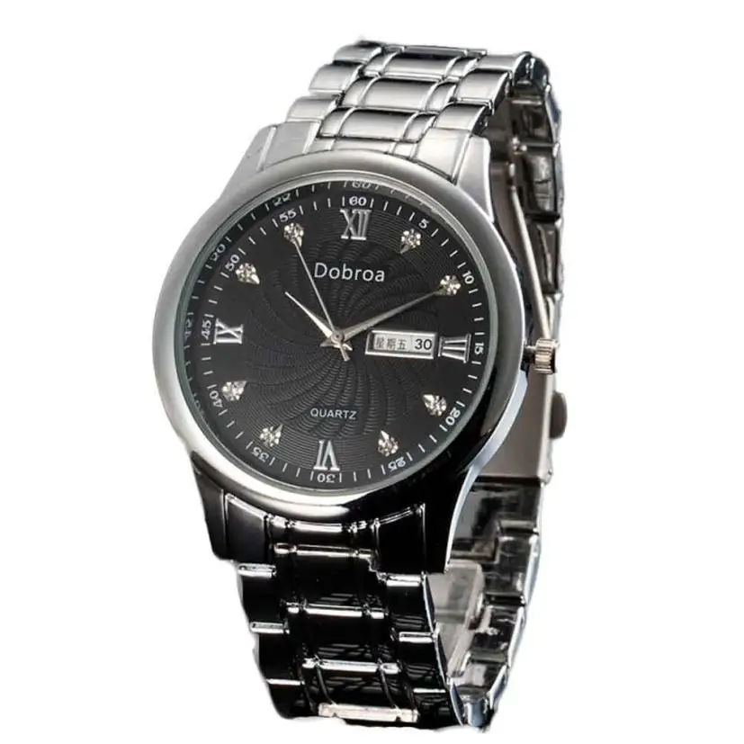 

Watch Men Clock Fashion Watch Steel Strip Calendar Waterproof Quartz Analog Temperament Wrist Watch Gentlemanly Leisurely C/4