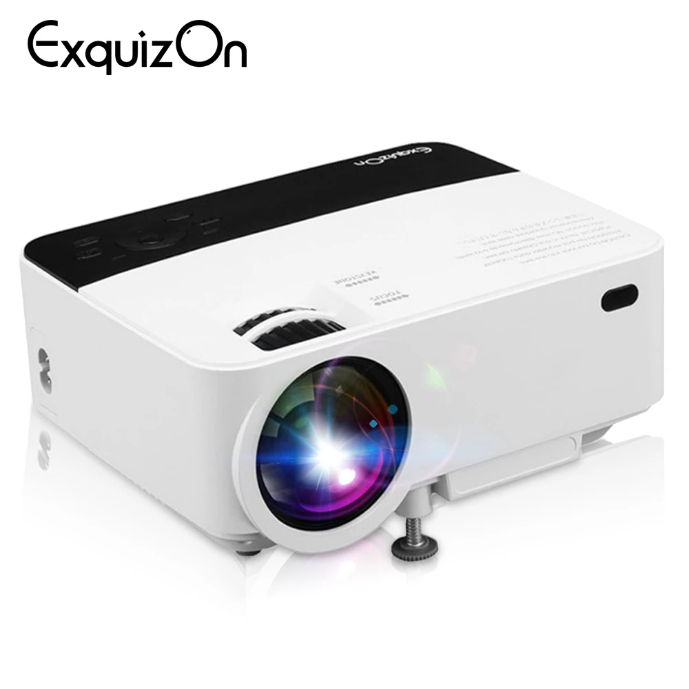 Exquizon T5 HD 1080P проектор разрешение 1920*1080 многоэкранное взаимодействие для телефона домашнего кинотеатра 1800 люмен ЖК-проектор HDMI