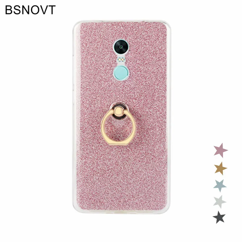 

Xiaomi Redmi Note 4X Case Cover Bling Glitter TPU Phone Case Silicone Redmi Note 4X Soft TPU Finger Ring Bracket Back Cover