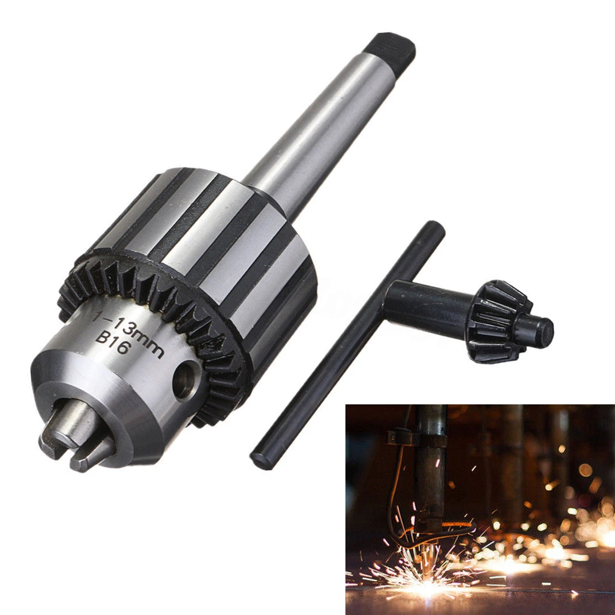 DWZ  5/64" To 1/2" Carbide Steel MT2 Mini Lathe Arbor Drill Chuck Self Tighten