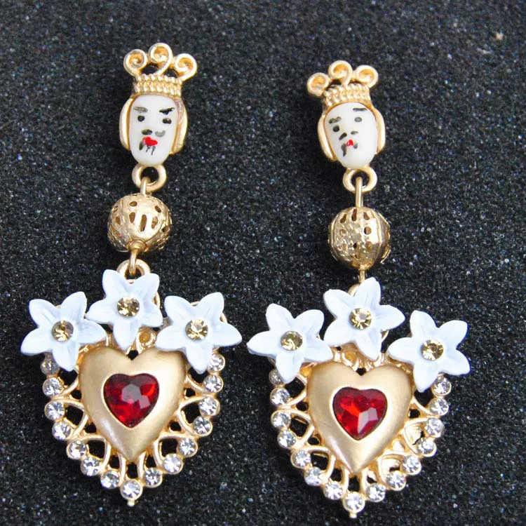 

Colorful king retro long earrings for women