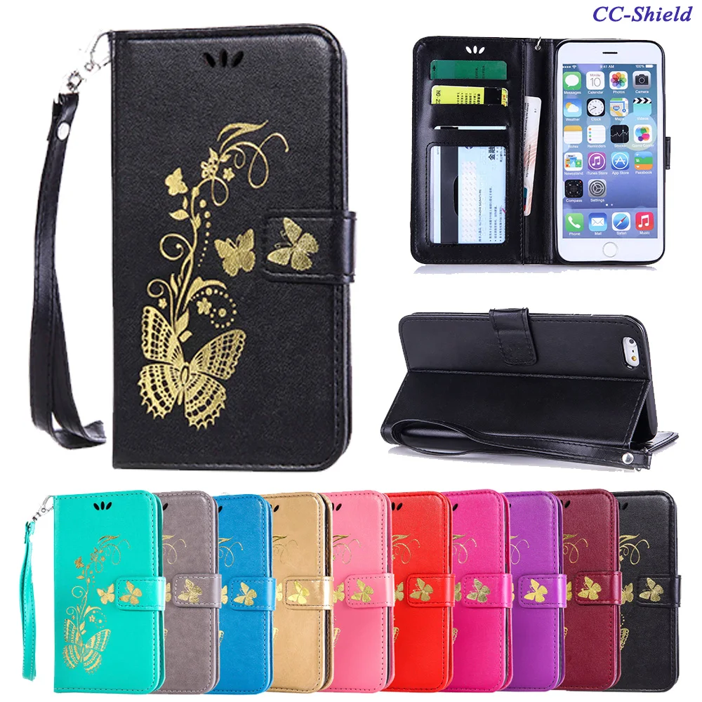 

Flip Case for Apple iPhone 6 Plus 5.5'' inch Retro Butterfly Wallet card slot Phone Leather Cover for Apple i Phone 6Plus case