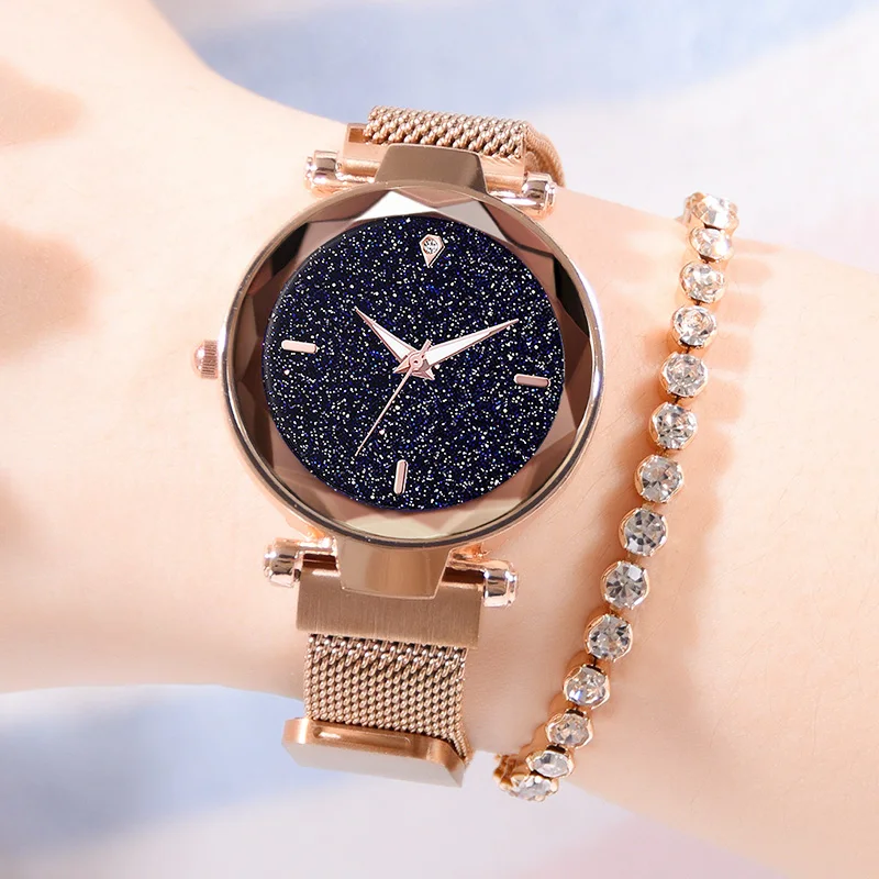 

Hot Sale Women Watches New Starry Sky Watch Women Luxury Magnetic Quartz Wristwatch Female Clock relogio feminino Cl