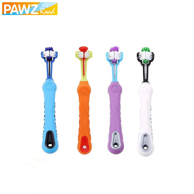 

Three Sided Pet Toothbrush Dog Brush Addition Bad Breath Tartar Teeth Care Dog Cat Cleaning Mouth Grooming Supply Drop Shipping