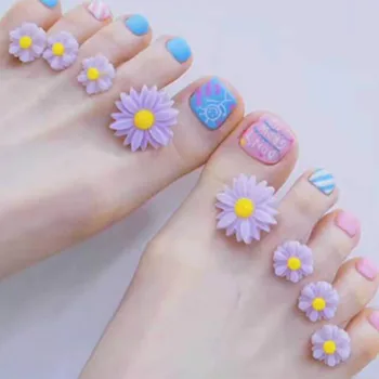 

8pcs / set toe silicone separator nail art DIY tool pedicure flower water drop crystal diamond pearl separator tools foot care