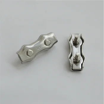 

Pack of 10pcs M3 double Clamps Buckle Wire Rope Clip 3MM stainless Steel 304