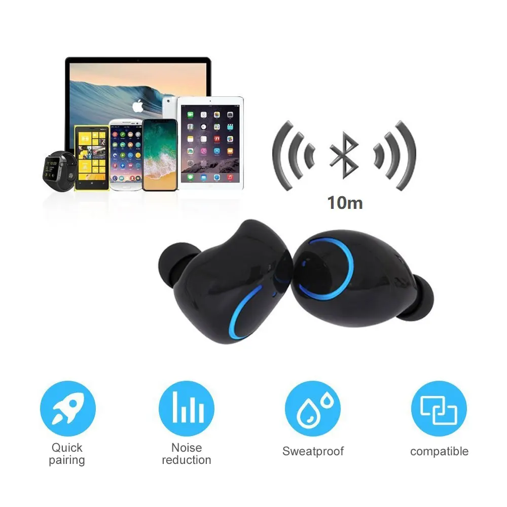 leegoal TWS Q18 Wireless Bluetooth Headset HiFi Bass Earphone with Charging Box Earphones For iPhone Xiaomi PK X2T i7s