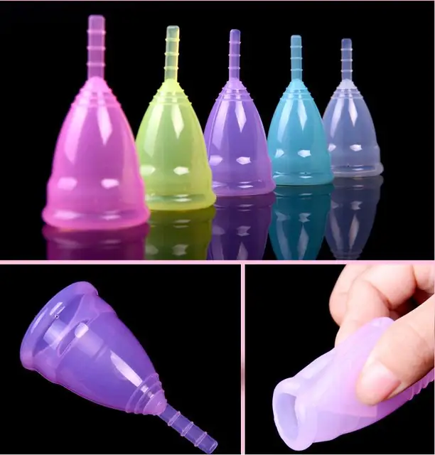 (S+L) 2pc Feminine hygiene products vagina care / lady menstrual cup / alternative tampons medical silicone cups Safety lady cup