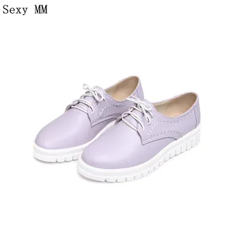 

Lace Up Shoes Women Oxfords Shoes Loafers Flats Woman Casual Flat Shoes High Quality Plus Size 34 - 40 41 42 43