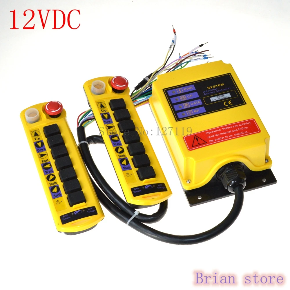 

12VDC 1 Speed 2 Transmitter 7 Channel Control Hoist Crane Radio Remote Control System Controller