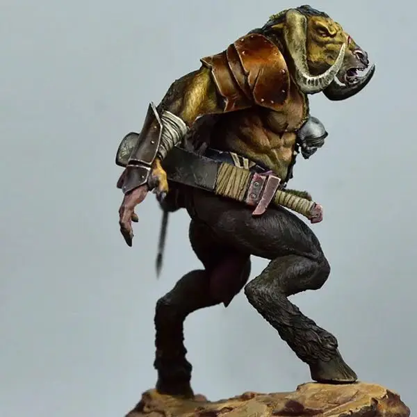 1/24 весы 75 мм Orc Warrior неокрашенный набор моделей из смолы фигура бесплатная