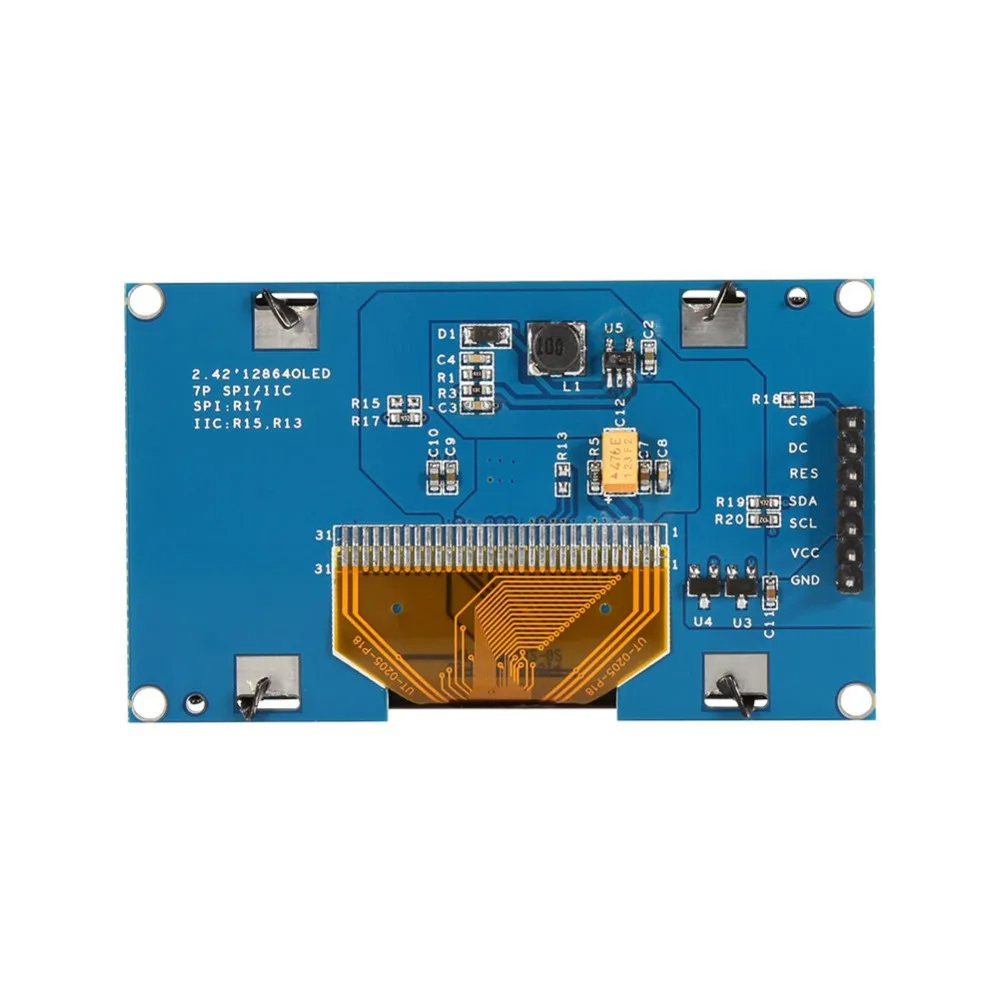 2,4" 12864 ЖК oled дисплей модуль желтый цвет SPI серийный для STM32 CD51 SSD1309 совместимый arduino DIY oled экран