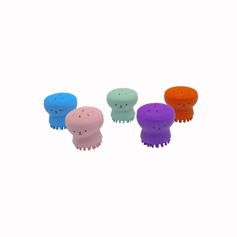 Cute Lovely Small Octopus Shape Silicone Facial Cleaning Brush Soft Deep Cleansing Exfoliator Face Cleanser Washing Brush-6