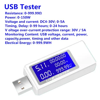 

KWS-1705A Mini USB Tester Current Voltage Digital Detector Mobile Power USB Charger Tester Meter LCD Digital