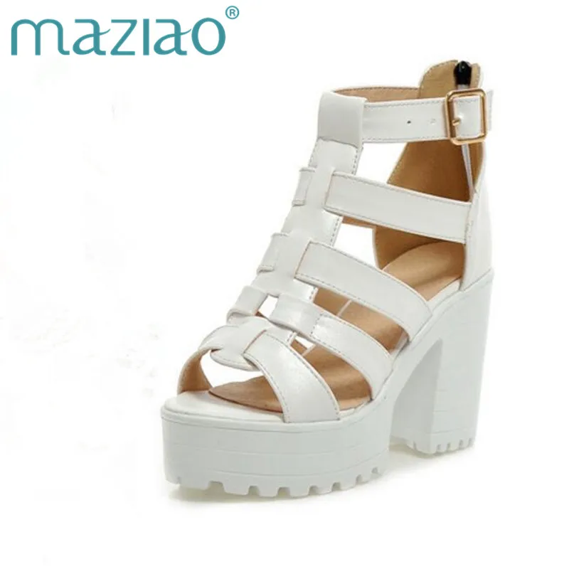 

MAZIAO new 2018 fashion summer shoes women platform sandals thick heel chunky heel sandals for girls open toe women's shoes