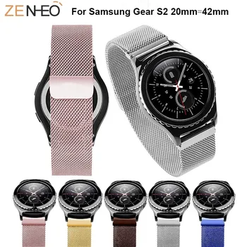 

Leisure Milanese bracelet Magnetic Loop Metal watchband For Samsung Gear S2 42mm Smart Watch Strap For Samsung Gear S2 wristband