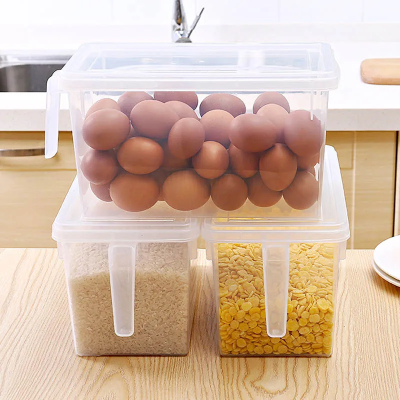 Кухня прозрачный пластиковый ящик для хранения Органайзер PP герметичный большой контейнер для еды контейнер для хранения Коробка для хранения холодильника