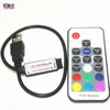 DC5V USB RGB LED Controller 17keys 12A RF Wireless Mini Remote Controller for 3528 5050 RGB smd Led Strip tape lighting DC5V-24V ► Photo 1/3