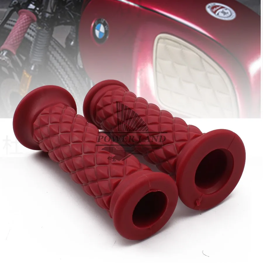 Красный 7/8 ''Ретро винтажный ручной Руль для Honda Suzuki Kawasaki Triumph Royal Enfield Cafe Racer Bobber