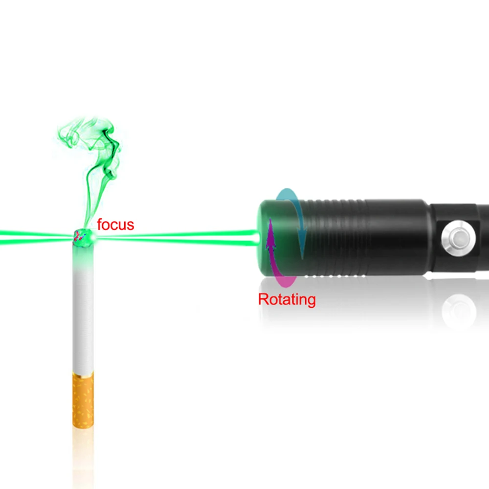 CWLASER самый мощный 520nm портативный фокус зеленая лазерная указка с замком и роскошный чехол (черный)