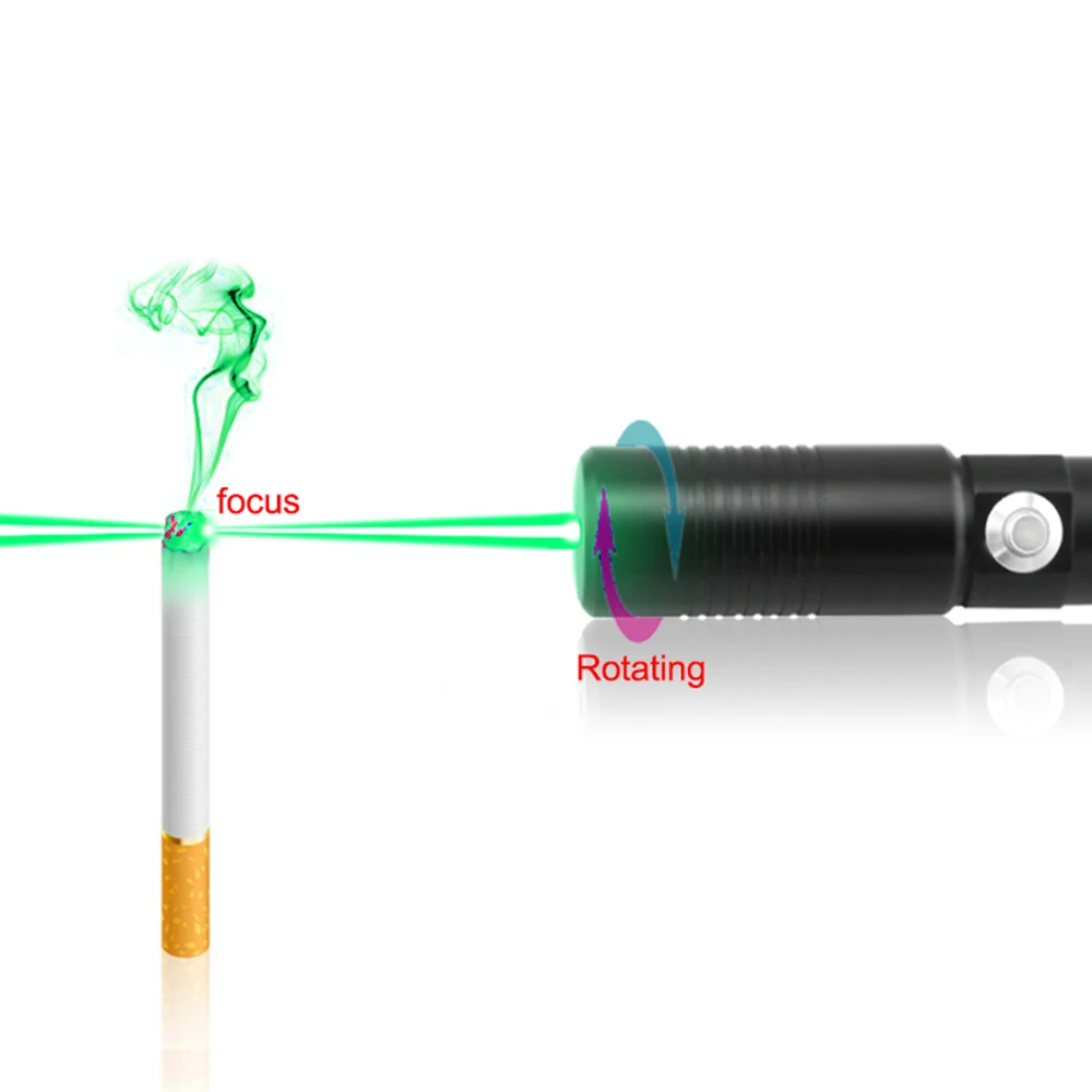 focalizável ponteiro laser verde com bloqueio (preto)
