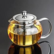 Стеклянный чайник из нержавеющей стали для заваривания чая, китайский чай улун, контейнер с подогревом, прозрачный стеклянный чайник, вечерние чайники