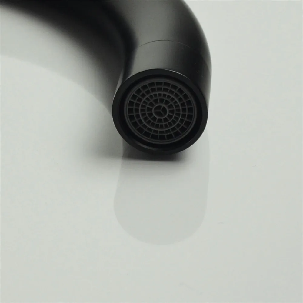 Hot and Cold Water Classic Black Kitchen Faucet 304 Stainless Steel Brushed Process Swivel Basin Faucet 360 Degree Rotation  (4)