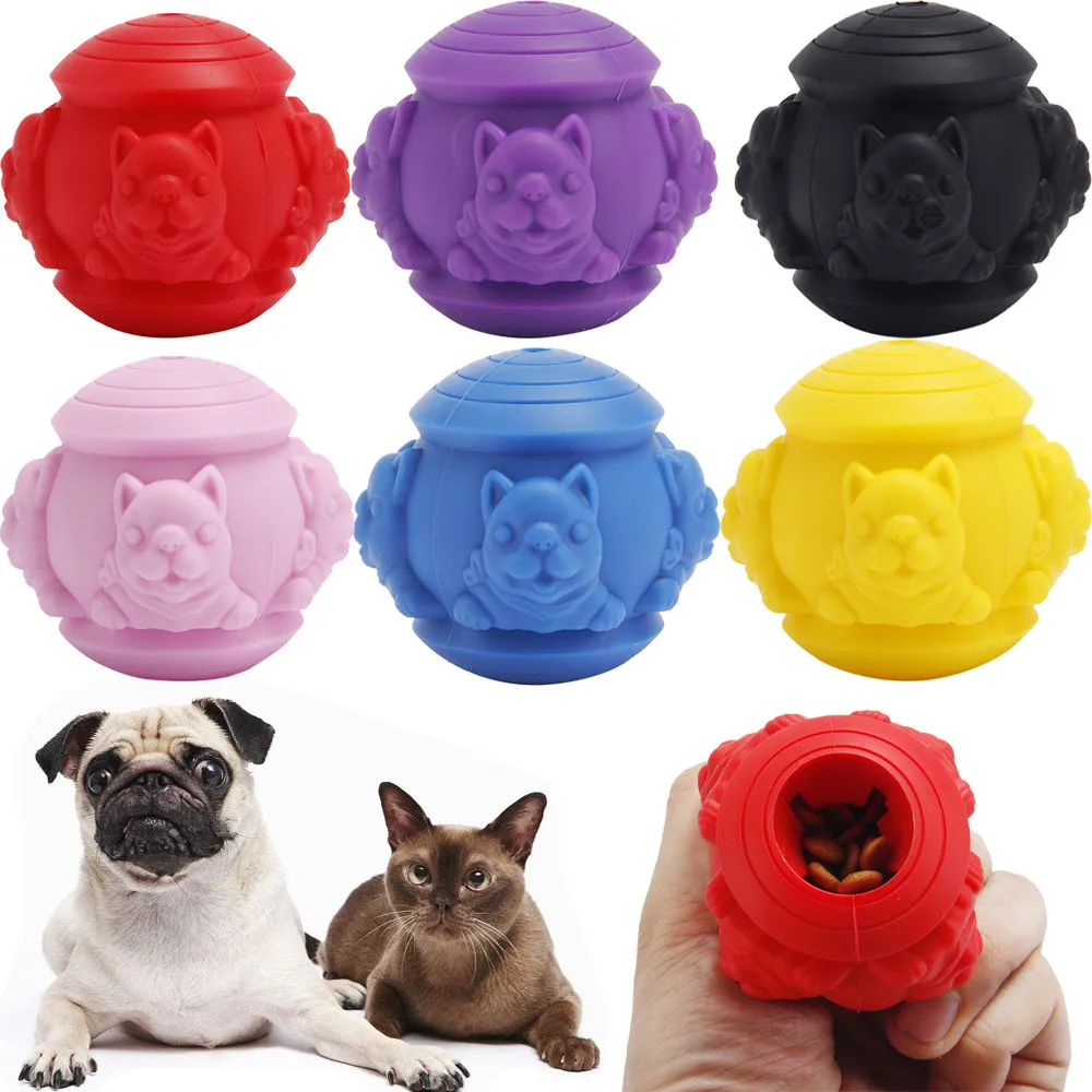 Dog Food Ball Toy Silicone Dog Toys Funny Elasticity Interactive Dogs Ball Teeth Toy Chew Ball Tooth Cleaning Dog Toy Ball