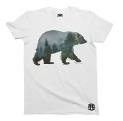 Медведь Лес Книги по искусству футболка унисекс Для мужчин дамы Мода HIPSTER урбанистический Повседневное гордость футболка Для мужчин