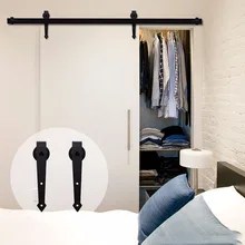 LWZH-Herrajes para puertas corredizas de granero con rodillo en forma de flecha, herraje para armario, madera estilo Country, 1200mm - 2930mm