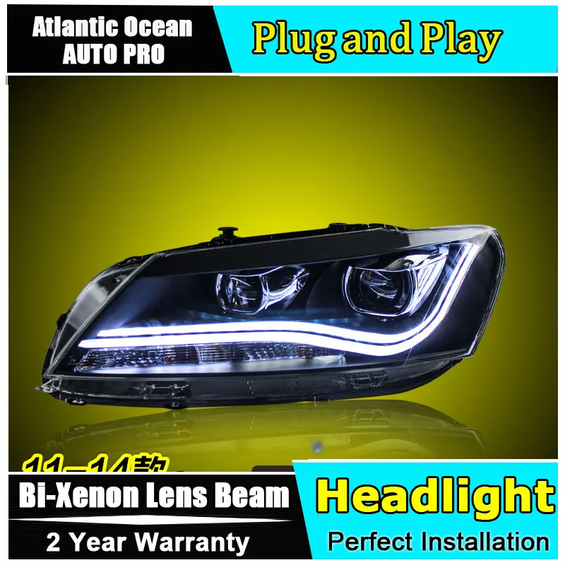 car styling For VW Passat headlights U angel eyes DRL 2011 2014 For VW