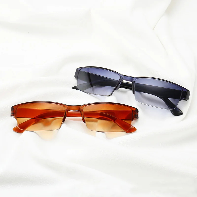 

Reading glasses half frame super light resin board double color reading glasses for men and women high fatigue resistance