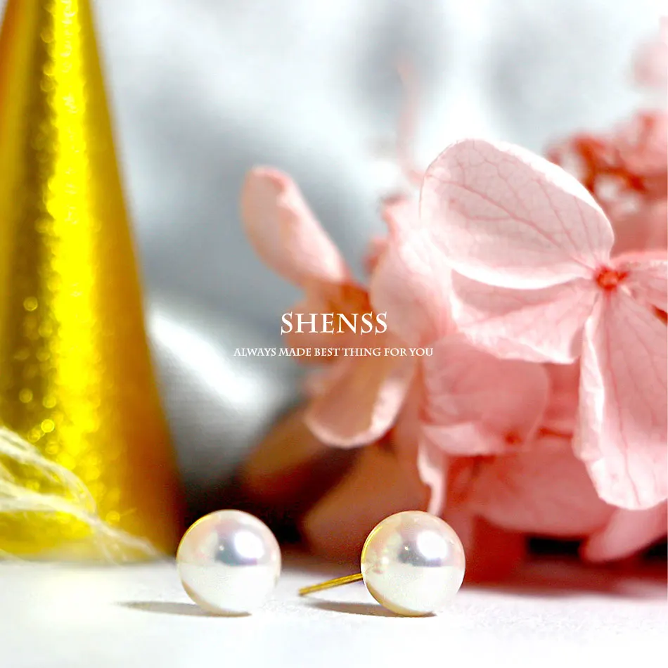 Shenss brinco de pérola akoya feminino, original,