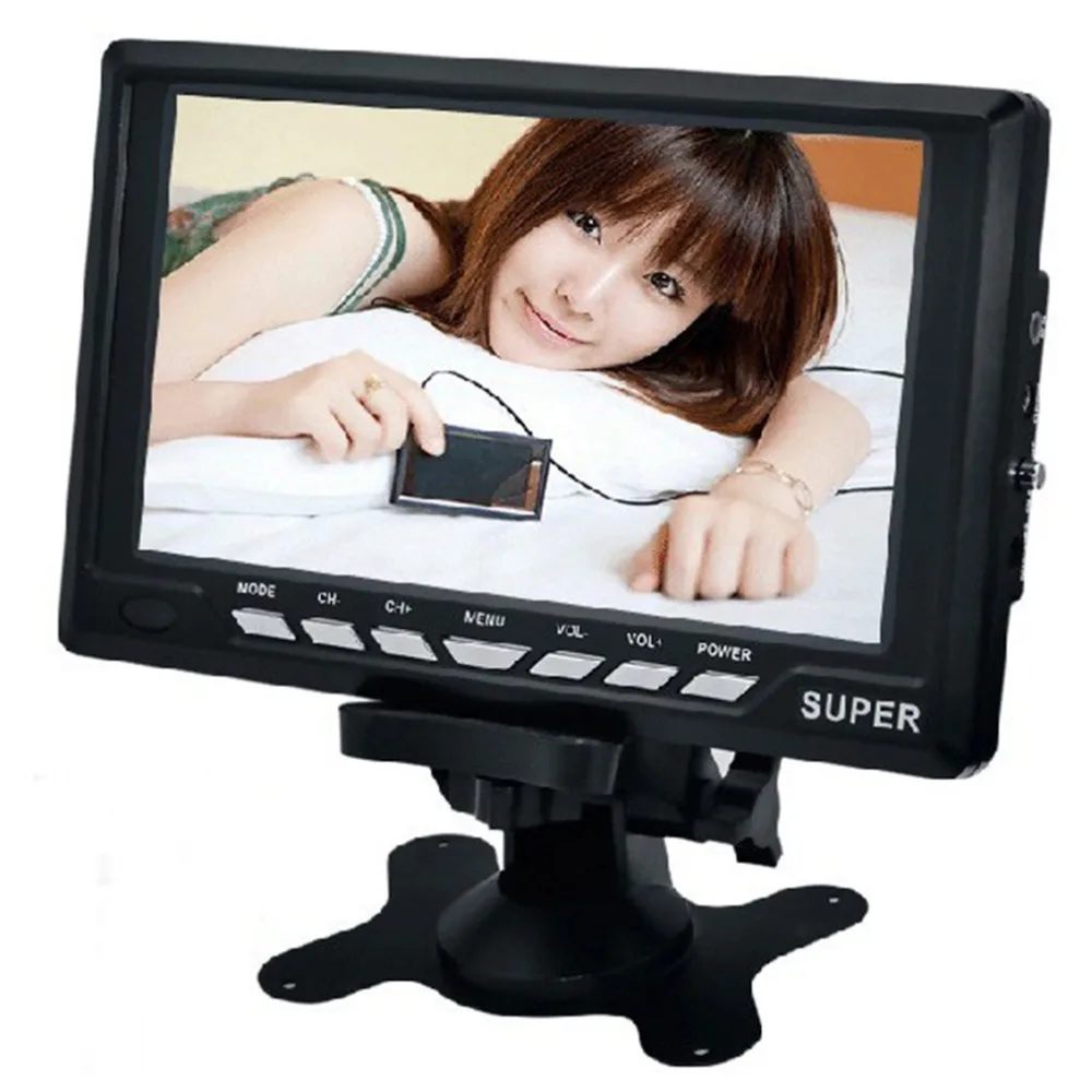 Мини Портативный ТВ монитор 7 Coche Barato дюймов маленький мини 800*480 с AV TFT In & Out USB SD
