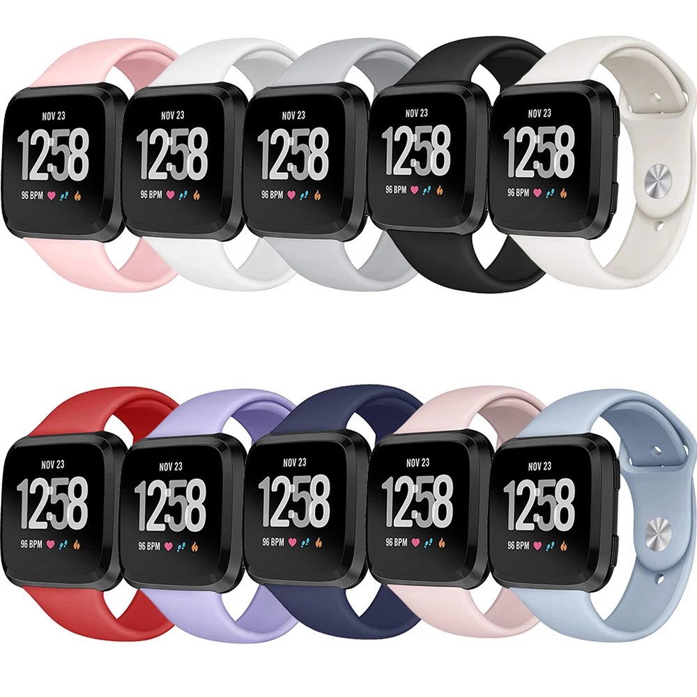 

Hangrui Replacement Silicone Wristband Strap for Fitbit Versa Bracelet Watch Band Colorful S L Size for fit bit versa Watchband