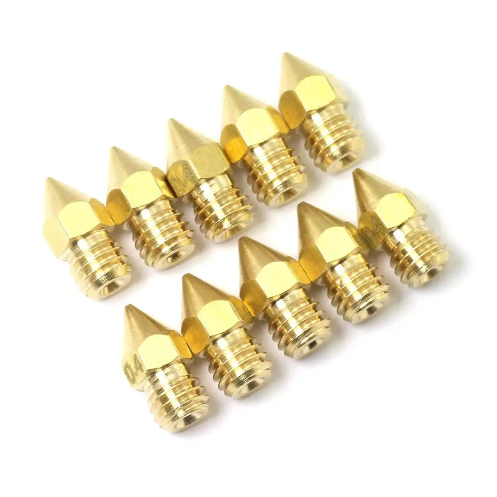 Mk8 Brass 3d printer nozzle 0.2/0.3/0.4/0.5/0.6/0.8/1.0 mm Copper Threaded Extruder Mk8 3d printer Parts 1.75/3mm