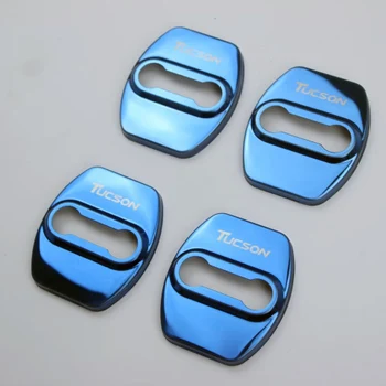 

Luhuezu 4pcs Stainless Steel Car Door Lock Buckle Door Holder Protector Cover For Hyundai Tucson Accessories 2015 2016 2017