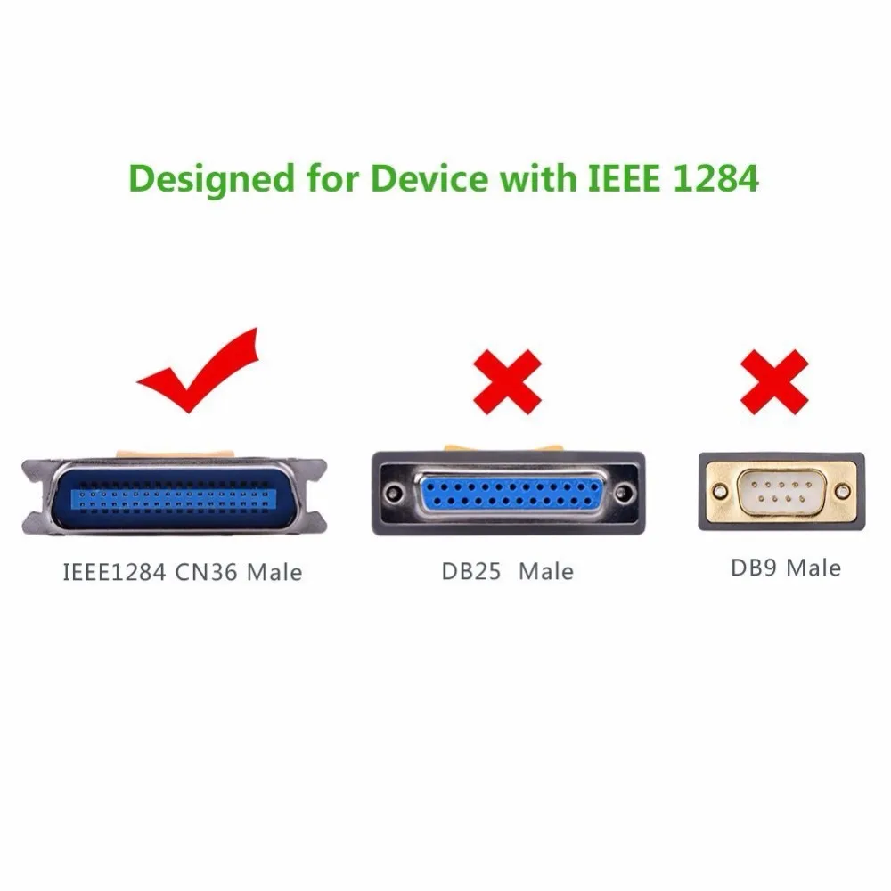 Кабель Ugreen USB к DB36 для принтера LPT гнездовой порт параллельный IEEE 1284 36Pin адаптер