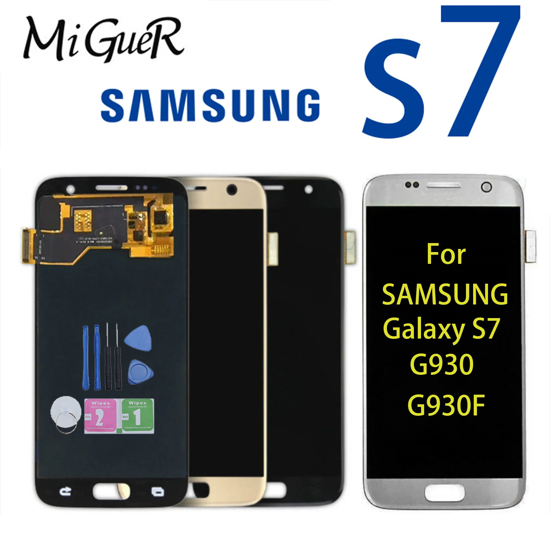 100% тест samsung S7 ЖК экран с рамкой для Galaxy G930 G930F дисплей сенсорным экраном