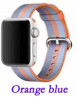 Новое поступление нейлоновый ремешок для apple watch, ремешок 42 мм, 38 мм, 40 мм 44 спортивный браслет и ткани, нейлоновый ремешок для наручных часов iwatch, версия 1/2/3/4 - Цвет ремешка: arange blue