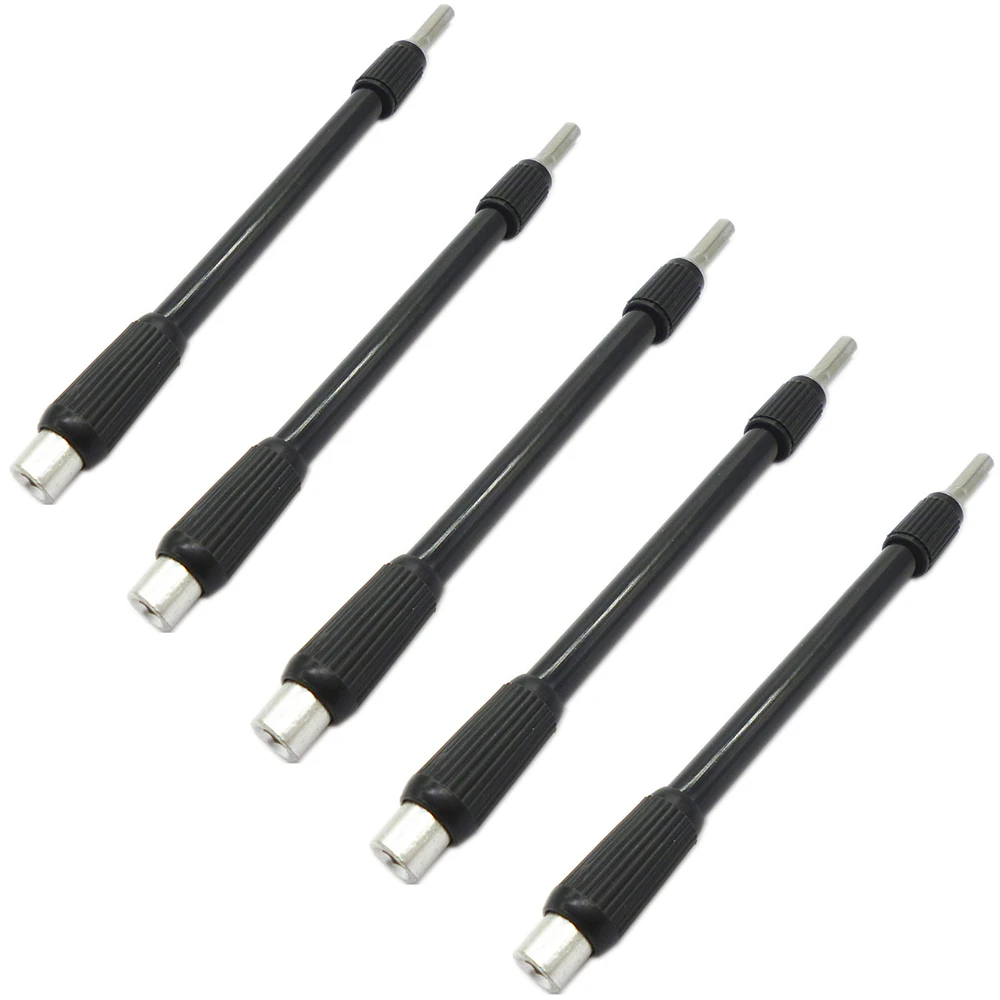 5pc 4mm Hex Drive Drill Bit Universal Extension Rod Flex Flexible Shaft Bendable Extended