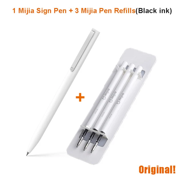 Xiaomi Mijia Sign Pens 9,5 мм ручки для подписей PREMEC гладкая швейцарская заправка MiKuni японские чернила добавить Mijia ручки черный Заправка - Цвет: 1 Pen and 3 Refills