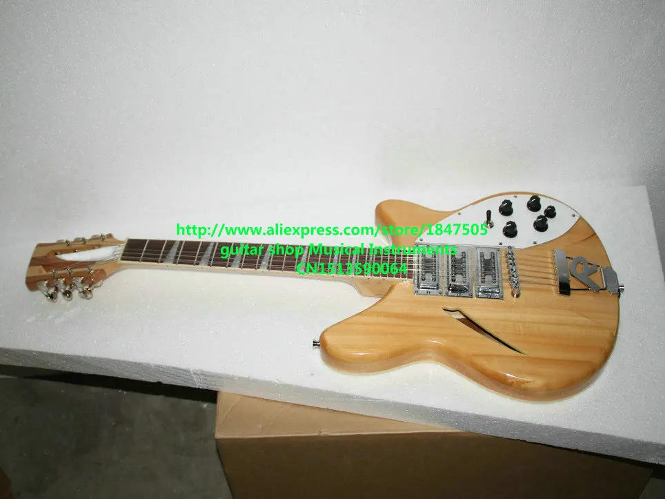 

Custom Natural 370/12 Strings Guitar Midnite Ric 3 Pickups 325 Electric Guitar New Arrival High Quality Free Shipping