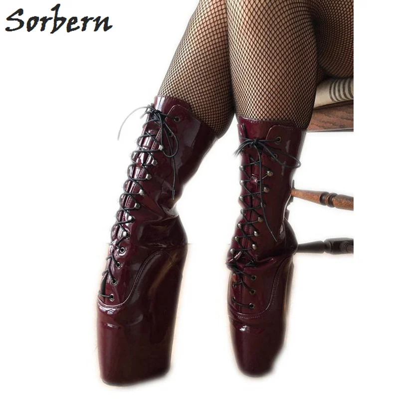 burgundy wedge boots