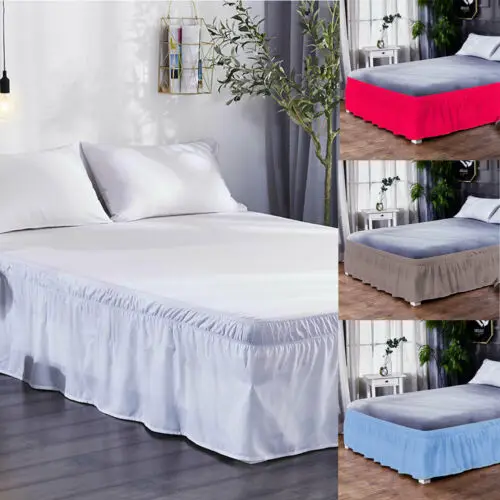 Новая американская кровать юбка эластичная лента кровать фартук Классическая мода кровать юбка Двойная матовая плиссированная сшитая с рюшами 4 размера
