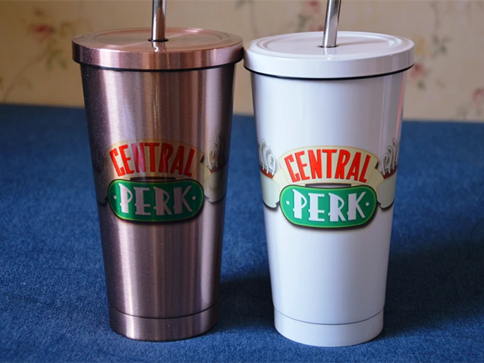 

550ml Central Perk Sippy Cups Stainless Steel Double-layer Thermos Mugs Vacuum Cup