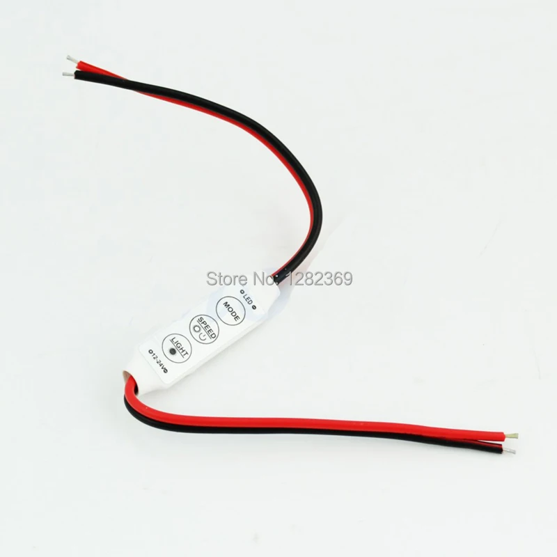 100pcs/lot DC 12-24V Mini 3 Keys Single Color LED Controller for Brightness On/OFF 3528 5050 RGB Strip Light Dimmer Switch | Лампы и
